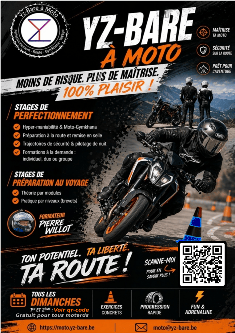 Entraînement Moto-Gymkhana au Décathlon Jambes